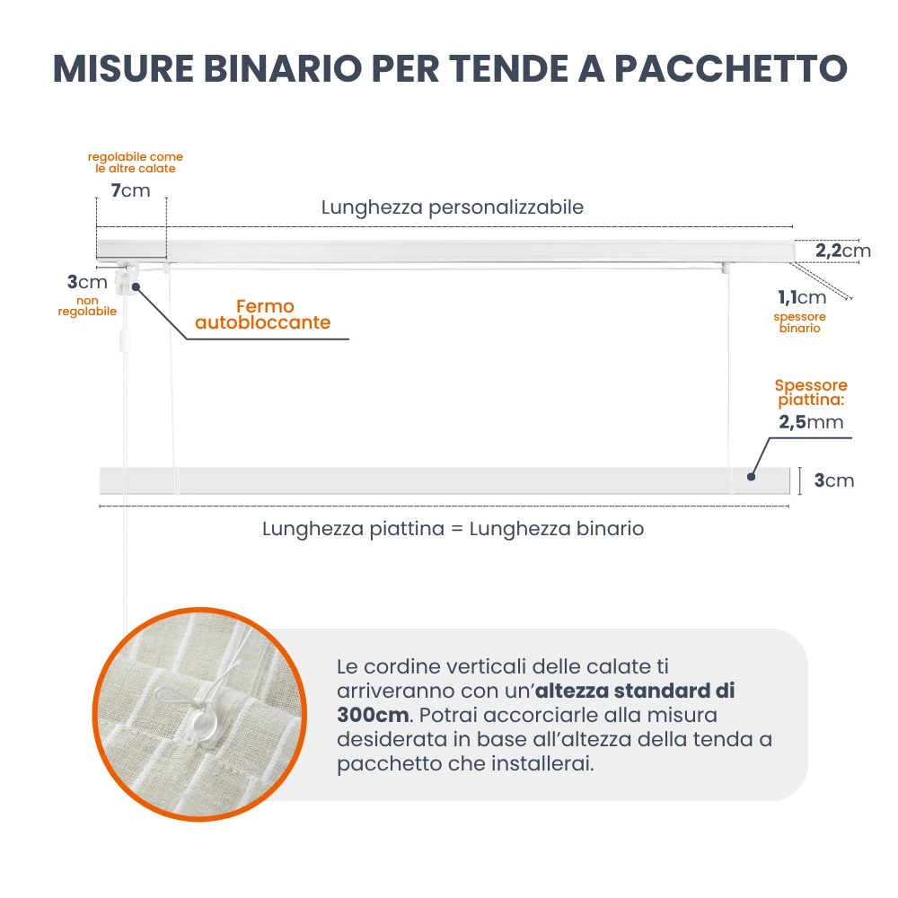 binario per tende a pacchetto no foro su infisso