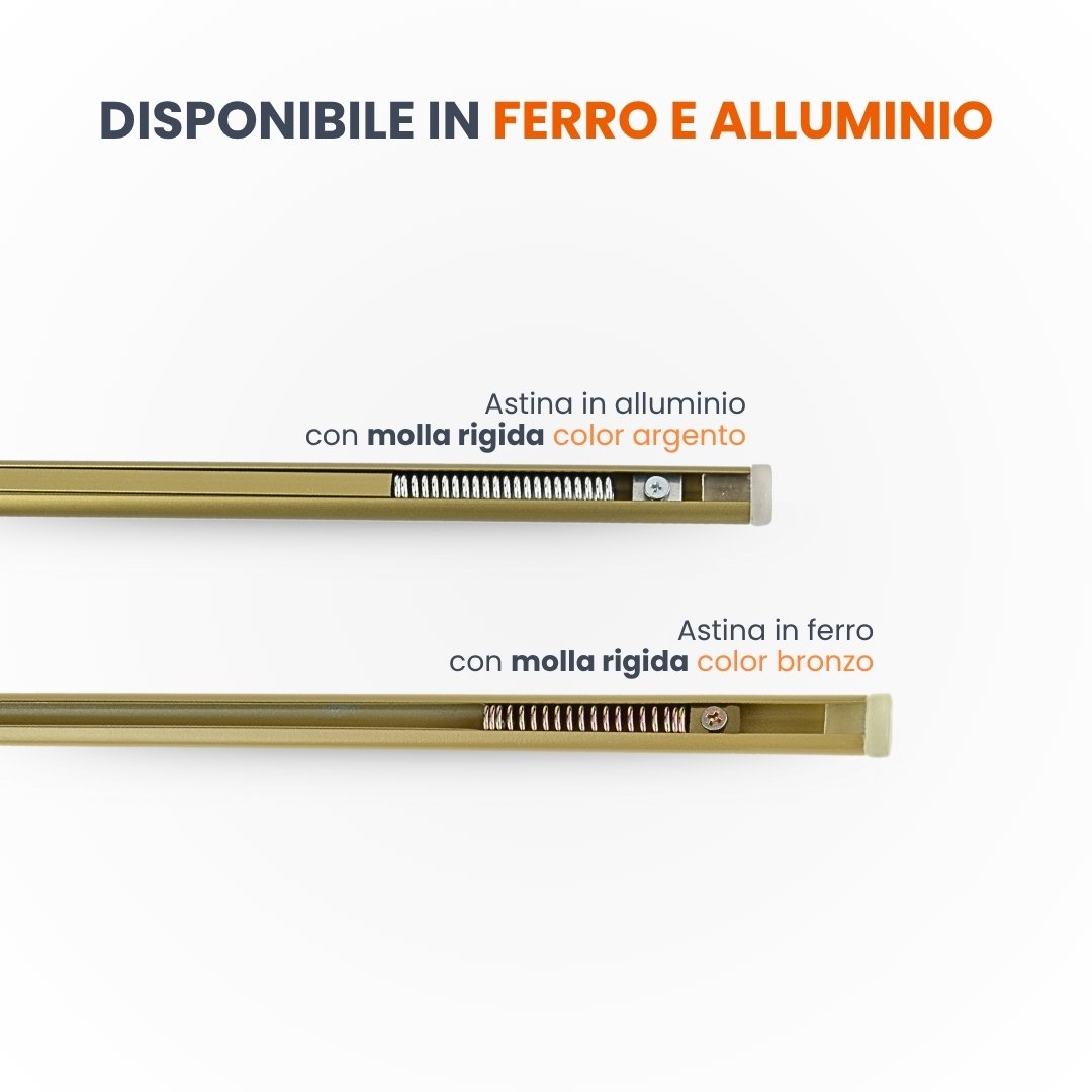 aste per tende a vetro - in alluminio o in ferro