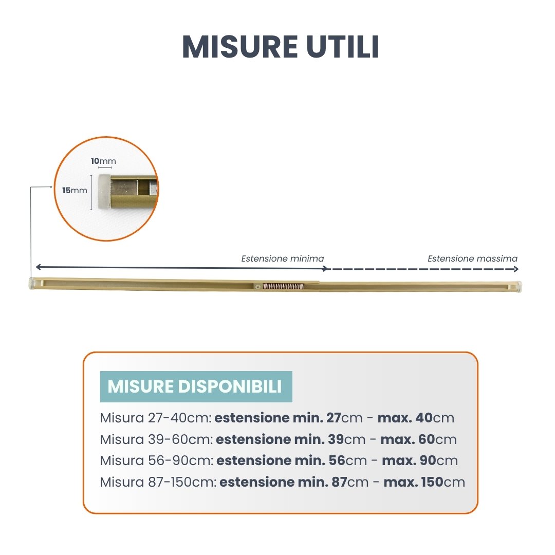 bacchette per tendine vetro - misure utili