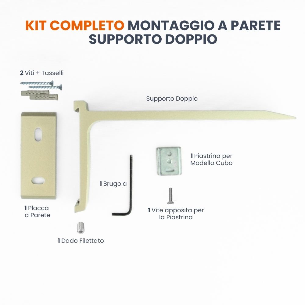 KIT STAFFE A PARETE CUBO DOPPIO