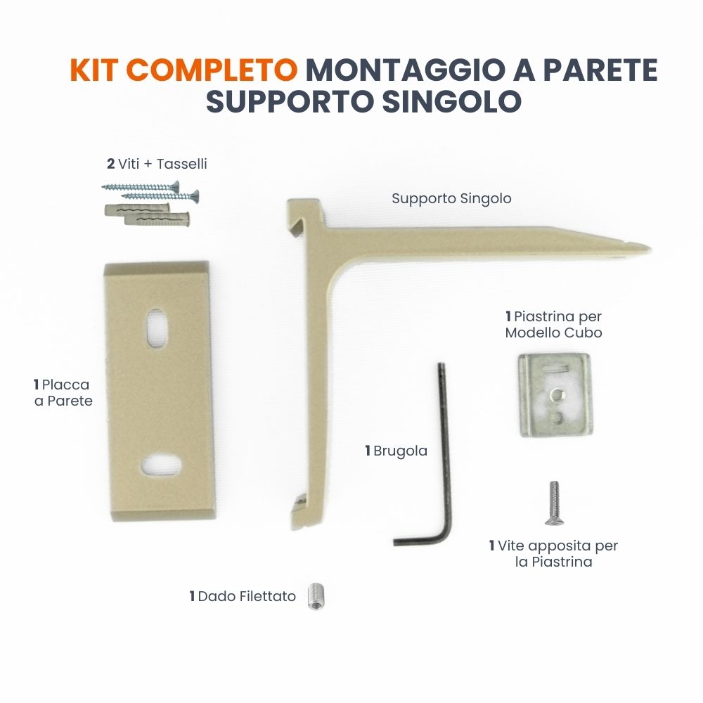 KIT STAFFE A PARETE CUBO SINGOLO