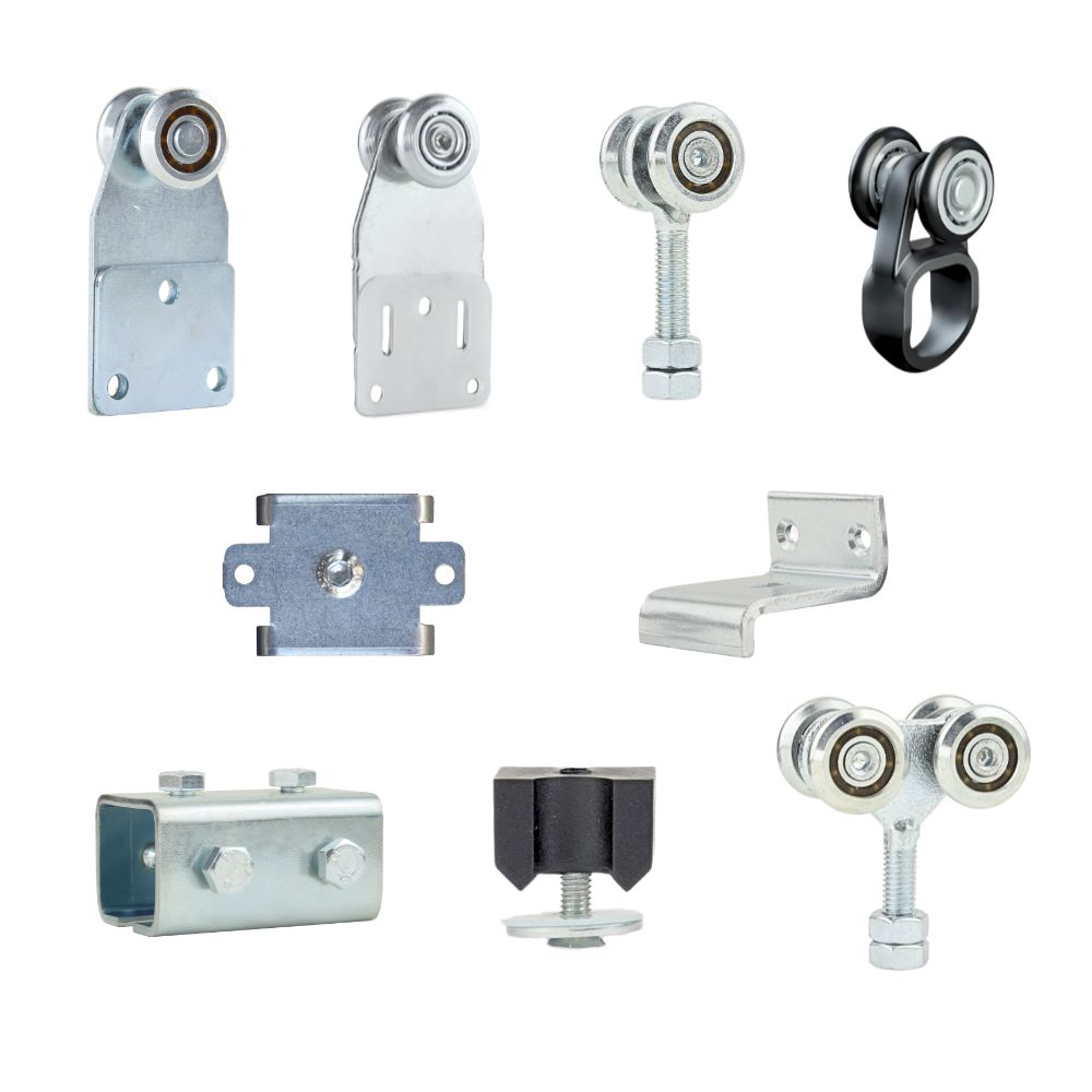 carrelli per monorotaia accessori supporti carrucole scorrevoli binario ferro