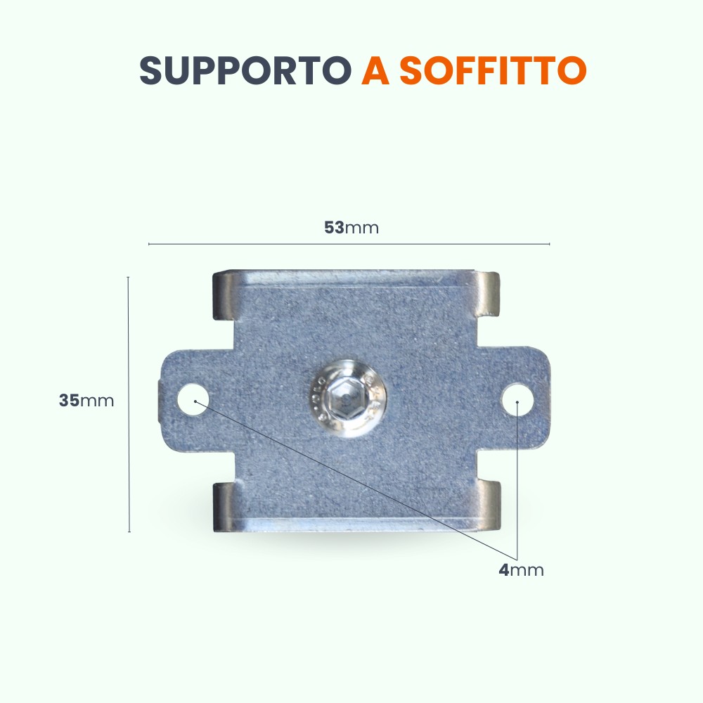 supporto a soffitto accessori per binario monorotaia teloni scorrevoli