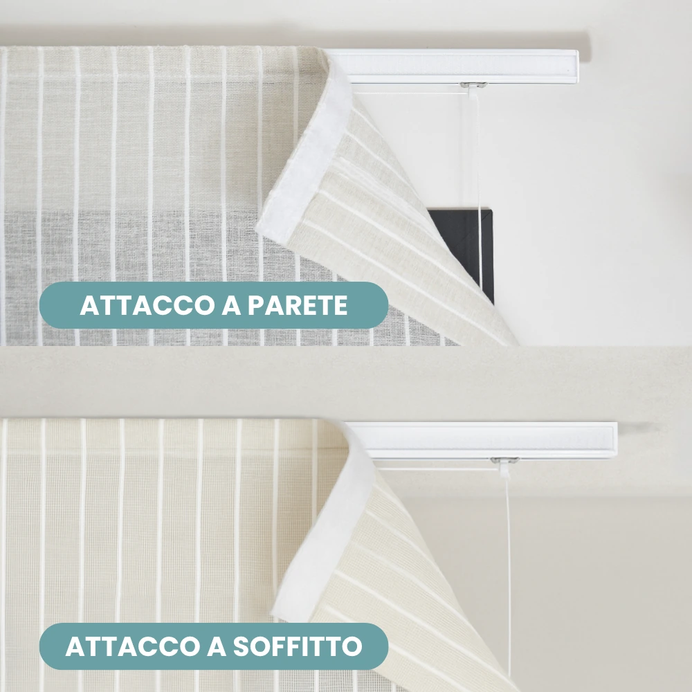 binario tenda pacchetto - differenza tra attacco a parete e attacco a soffitto