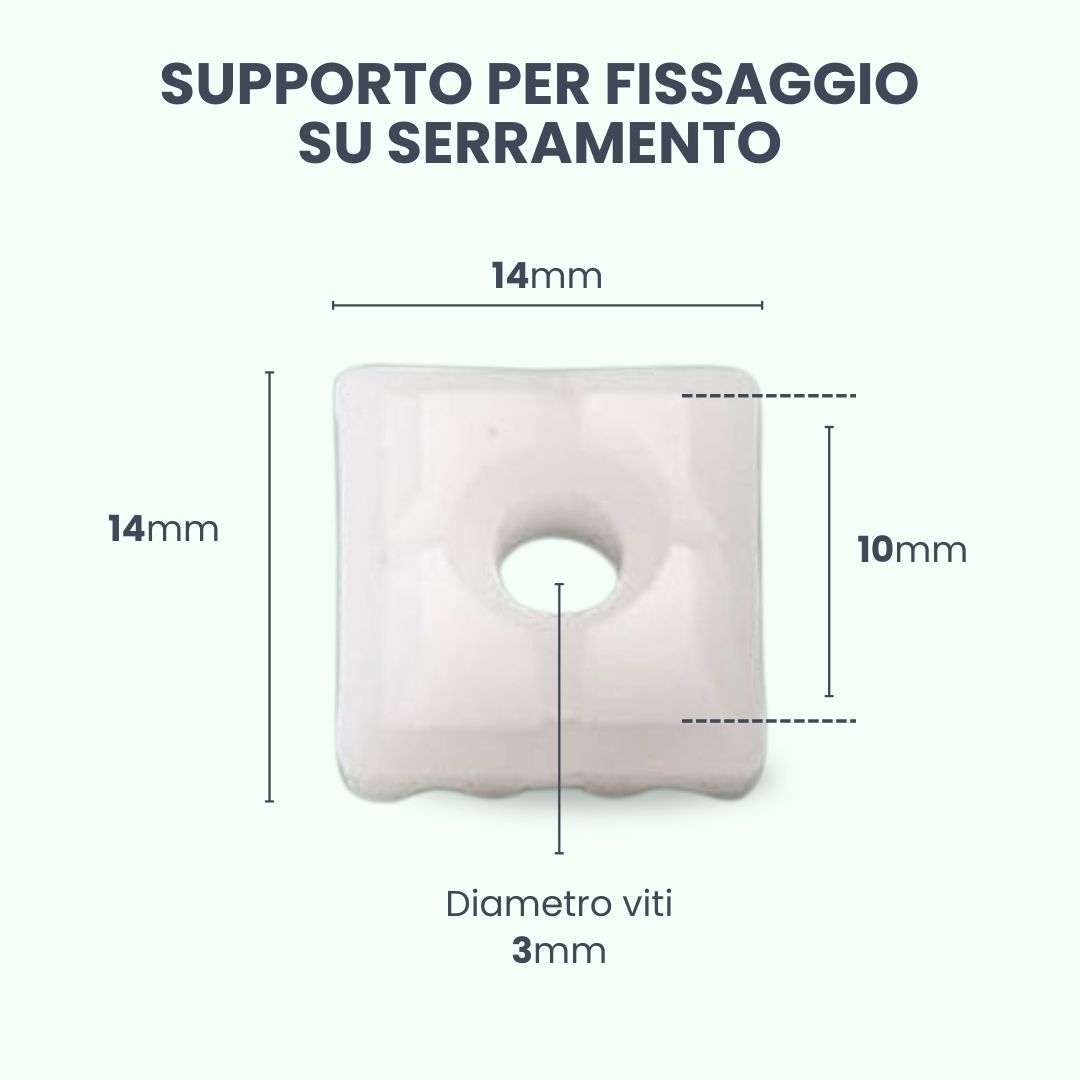 supporto per fissaggio su serramento