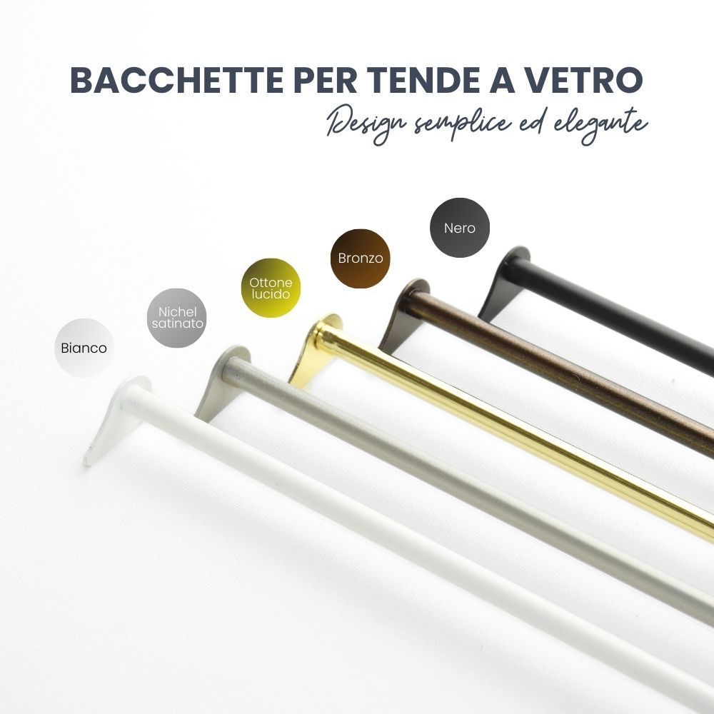 bacchette per tende a vetro estensibili - colori disponibili