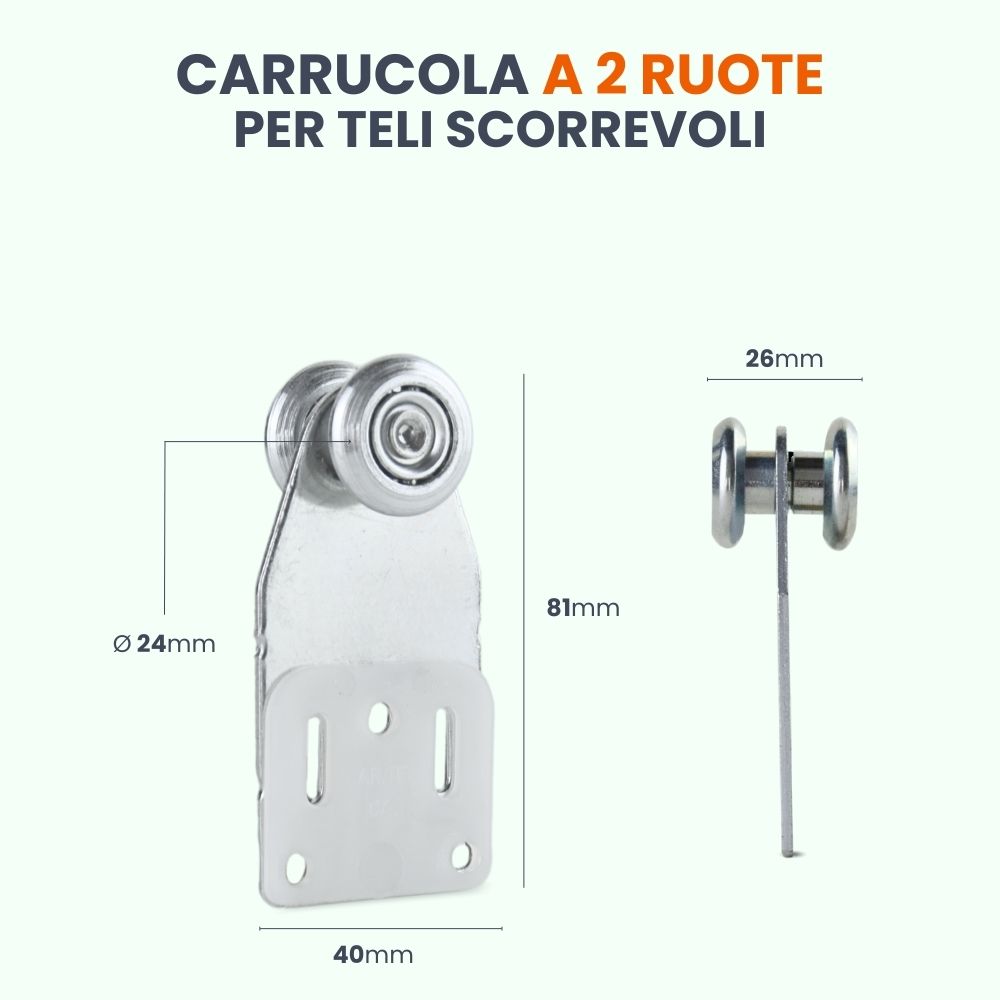 carrucole per tende scorrevoli​ teloni porte cancelli misure